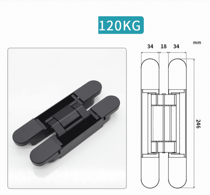 Bản lề âm chữ thập cửa gỗ có điều chỉnh nhiều tải trọng Taura DFL-L030A 28