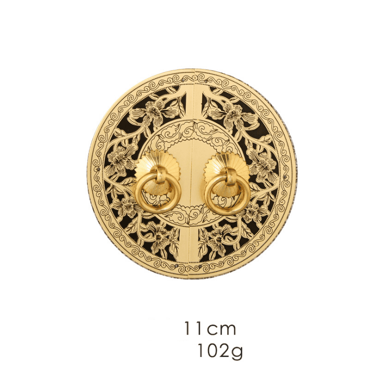 Núm tay nắm tủ cổ điển hình tròn bán nguyệt bằng đồng T3302 4