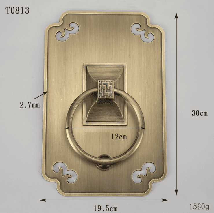 Tay nắm cửa cổng cổ điển bằng đồng T081X 17
