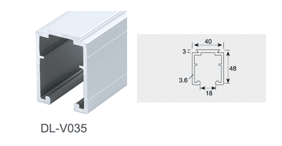 Ray trượt cửa lùa trên tải trọng cao DFL-V035 1 Ray trượt sử dụng cho tải trọng 150kg