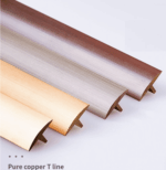 Nẹp trang trí đồng thau hình chữ T cong ZHT3.5-30