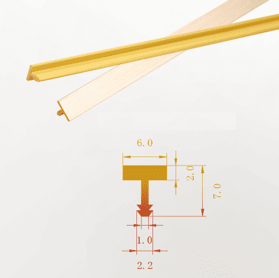 Nẹp đồng trang trí chữ T chân mấu mỏ neo ZHT3-8 4