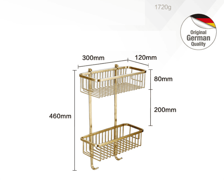 Kệ nhà tắm Đồng 2 tầng cao cấp Duradras DL1020J 3