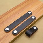 Tay nắm tủ bằng da hai màu chân đế hợp kim DH8687