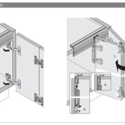 Bộ cửa trượt xếp Wingline 230 cho 4 cánh dày 22mm Hettich WL230-100