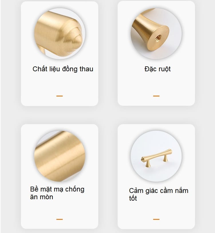 Tay nắm tủ hiện đại bằng đồng SOLR001 10