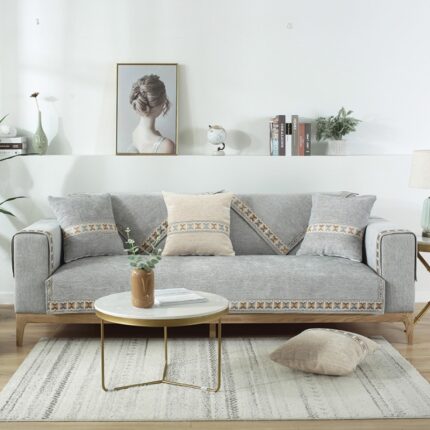 Drap ghế sofa màu xám