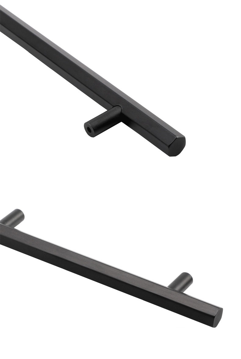 Tay nắm tủ hợp kim nhôm 6 cạnh màu đen TNH8870B 8