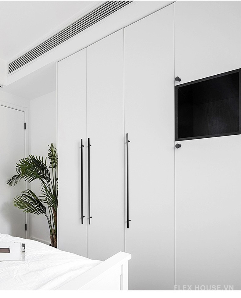 Tay nắm tủ hợp kim nhôm 6 cạnh màu đen TNH8870B 6