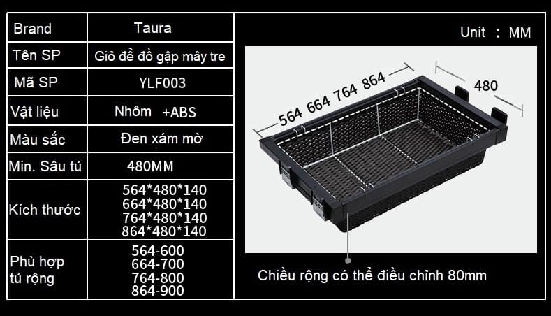 Giá để đồ gập âm tủ áo bằng mây tre YLF003C 2