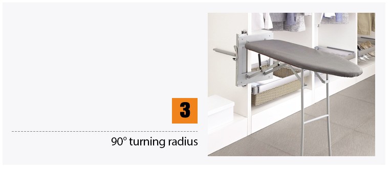 Cầu là âm tủ gắn thành tủ thông minh Taura G050 3 Cầu là có thể xoay 90 độ tiện lợi