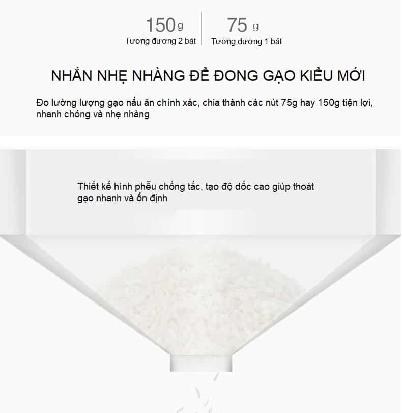 Thùng đựng gạo rời chống ẩm mốc Nhật Bản 6kg MT06 10