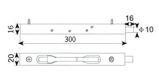 Chốt an toàn inox 304 loại 30cm cho cửa gỗ DFLCA-30 5