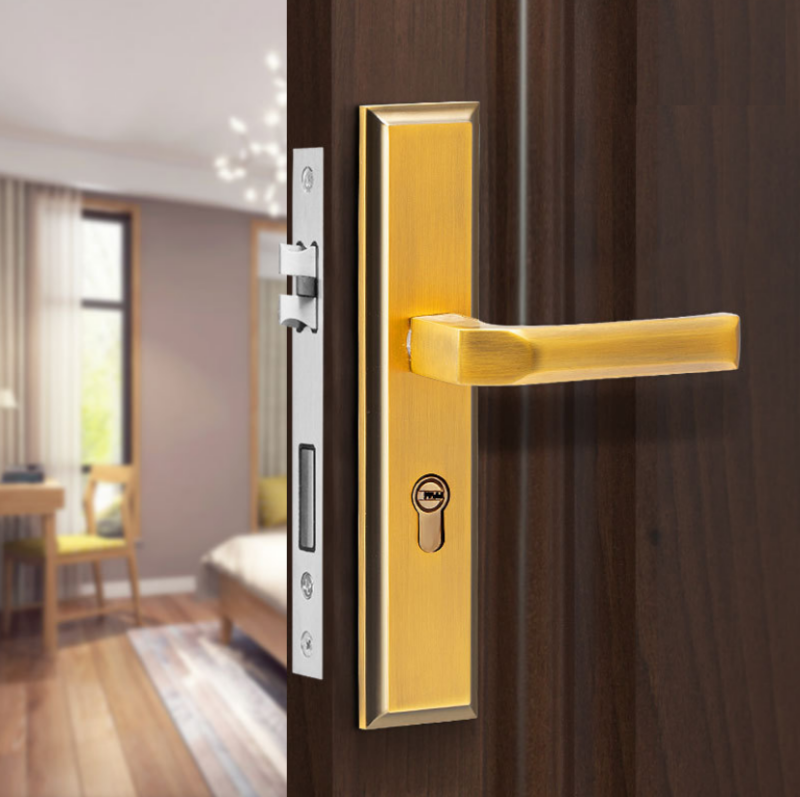 Khóa cửa thông phòng hợp kim kẽm đồng vàng A671-33YB