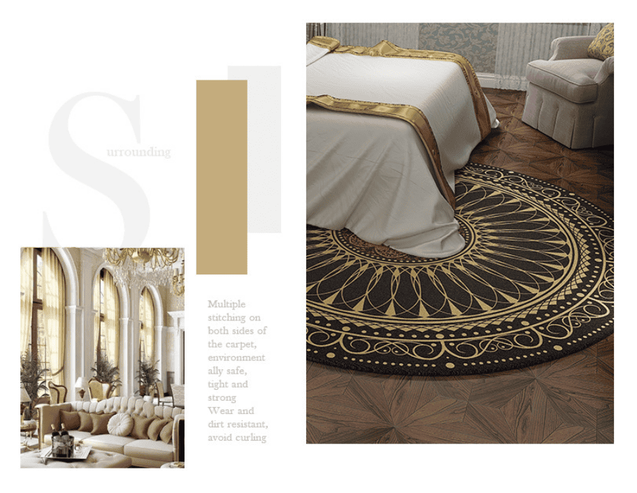 Thảm tròn trải sàn Bohemia bằng sợi tổng hợp NBT005 12