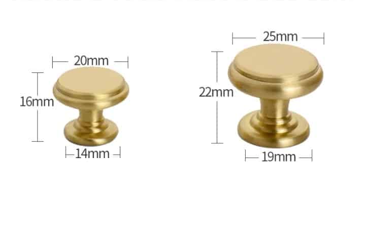 Núm tay nắm tủ tròn hiện đại bằng đồng thau YM.A1-12 9