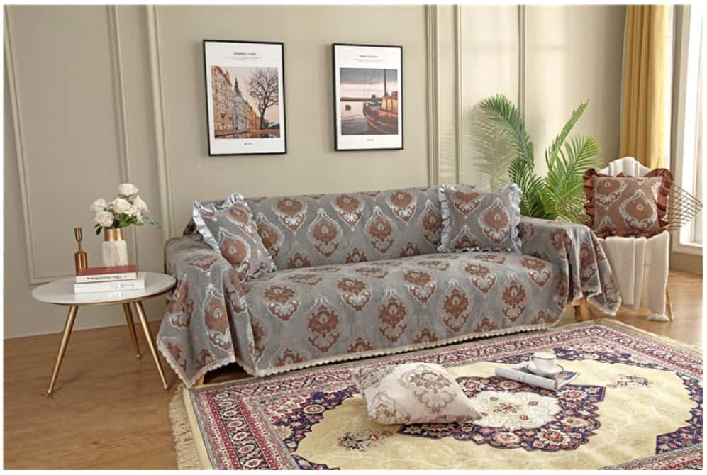 Tấm bọc ghế sofa vải cotton chenille jacquard HEP23 18