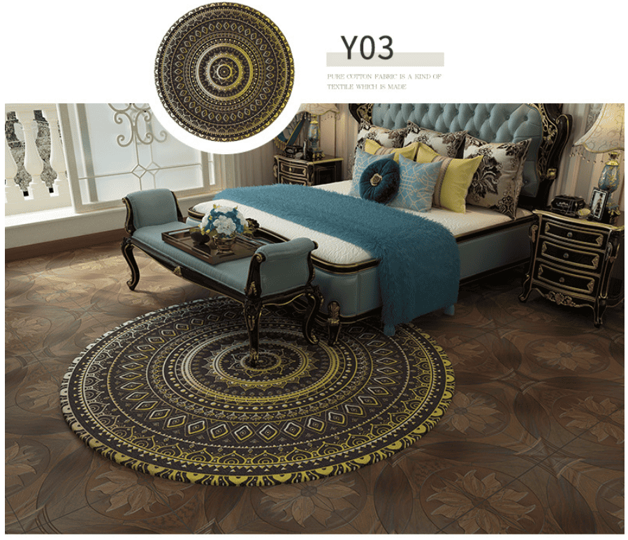 Thảm tròn trải sàn Bohemia bằng sợi tổng hợp NBT005 19