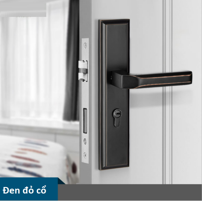 Ổ khóa cửa thông phòng màu đỏ đen A671-33RB 1