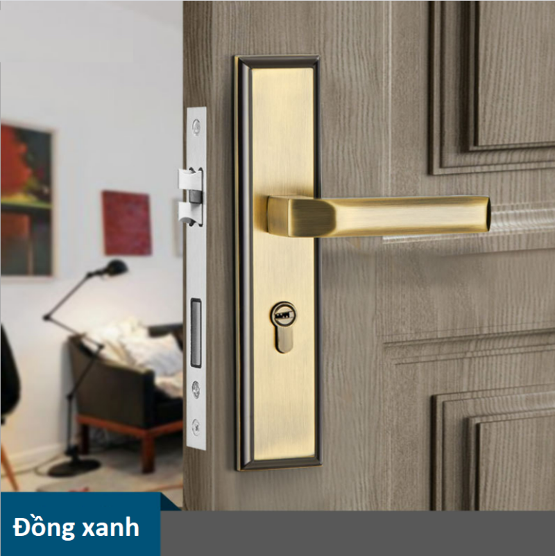 Ổ khóa cửa phòng ngủ màu đồng xanh A67133GG 1