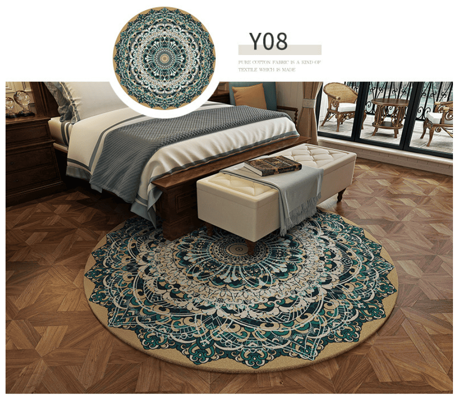Thảm tròn trải sàn Bohemia bằng sợi tổng hợp NBT005 24