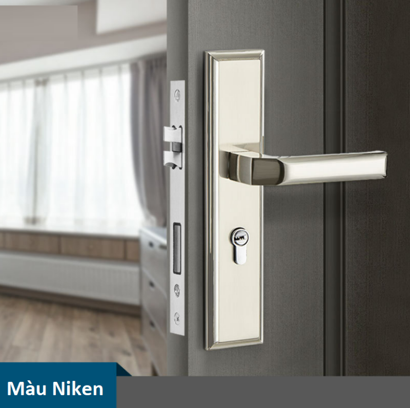 Ổ khóa cửa phòng hợp kim kẽm màu Niken A671-33N 1