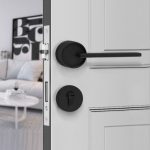 Khoá cửa thông phòng hiện đại màu đen A08-025BL