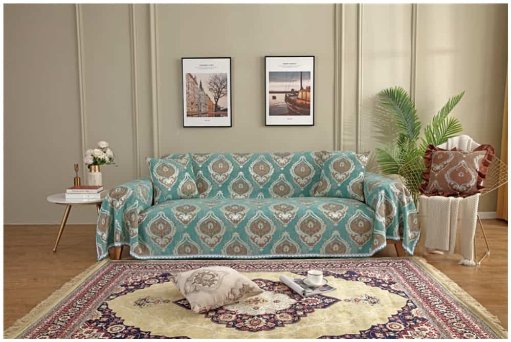 Tấm bọc ghế sofa vải cotton chenille jacquard HEP23 26