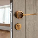 Ổ khoá cửa tay nắm gạt màu đồng đỏ A08-025YB