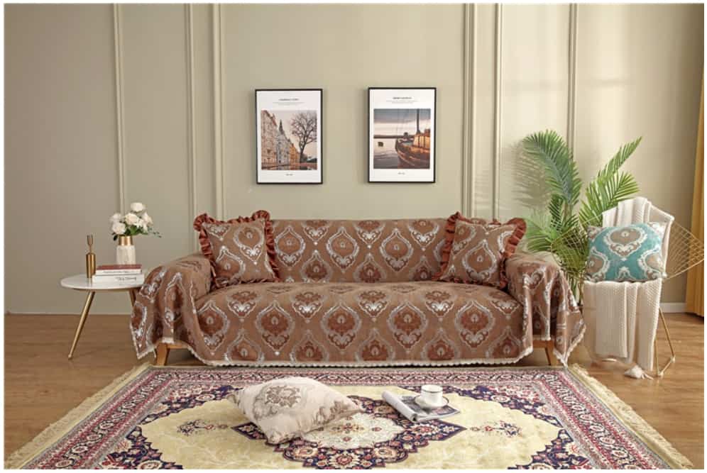Tấm bọc ghế sofa vải cotton chenille jacquard HEP23 29