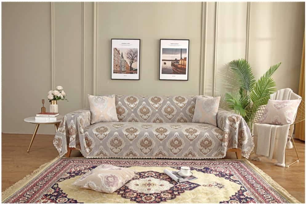 Tấm bọc ghế sofa vải cotton chenille jacquard HEP23 11