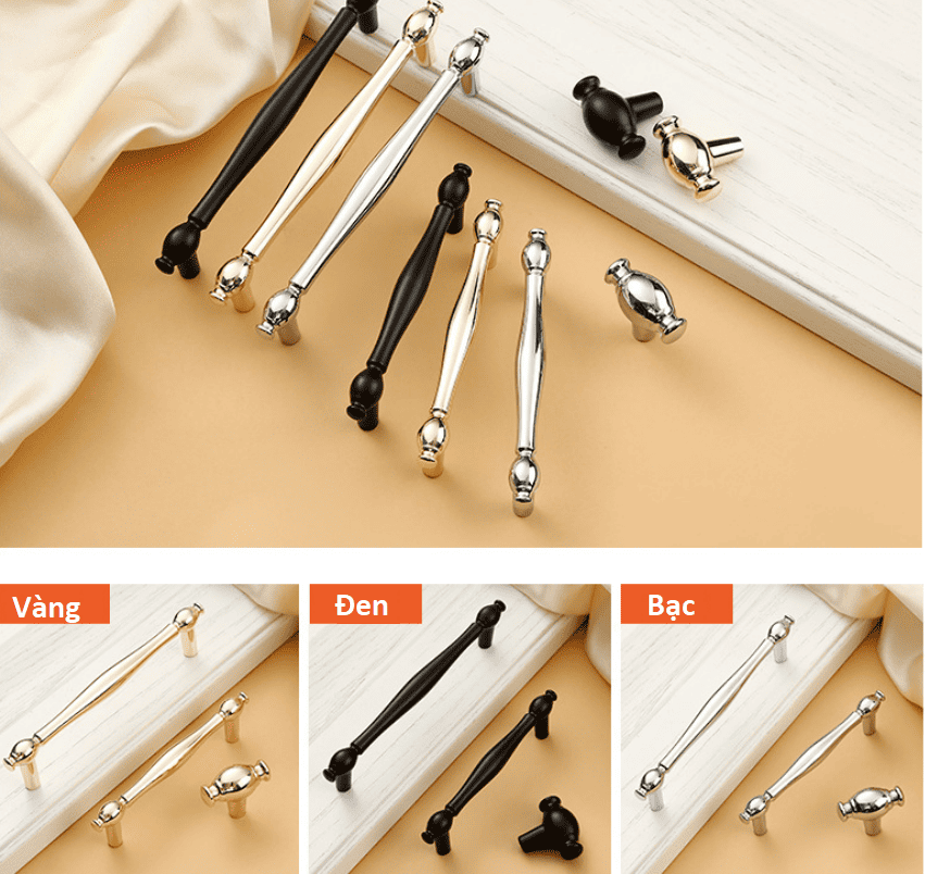 Tay nắm tủ hợp kim kẽm hiện đại tối giản KHP6018 12