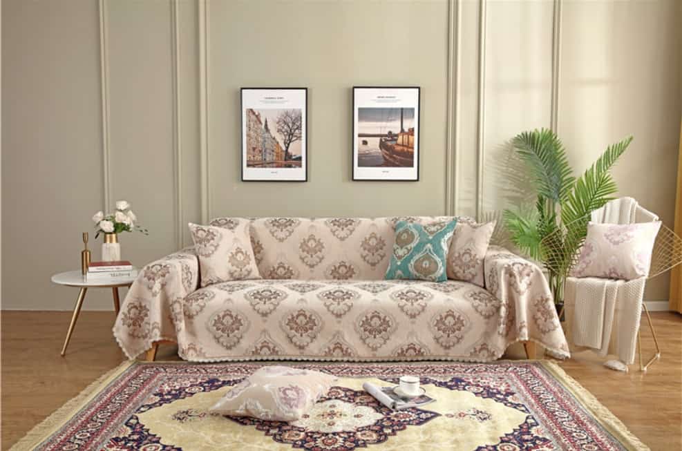 Tấm bọc ghế sofa vải cotton chenille jacquard HEP23 8