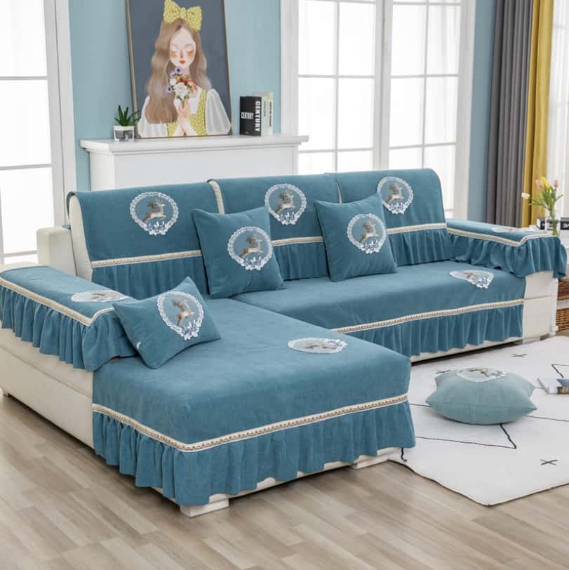 Drap bọc ghế sofa chất liệu cotton chenille HEP05 3