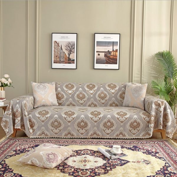 Tấm bọc ghế sofa vải cotton chenille jacquard HEP23