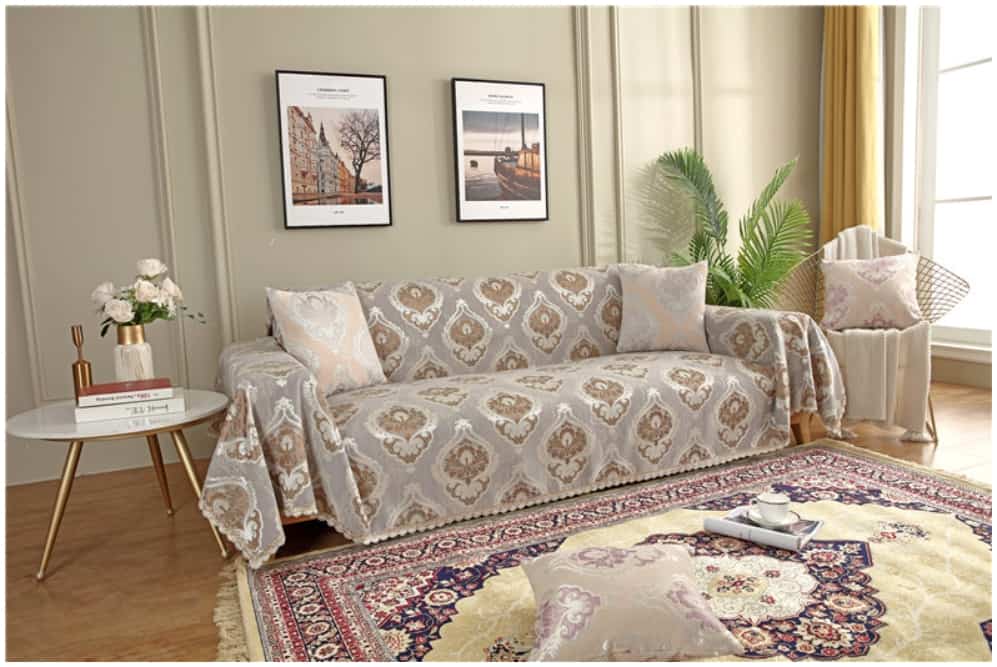 Tấm bọc ghế sofa vải cotton chenille jacquard HEP23 12