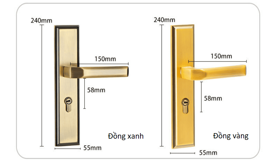 Khóa cửa thông phòng hợp kim kẽm đồng vàng A671-33YB 5