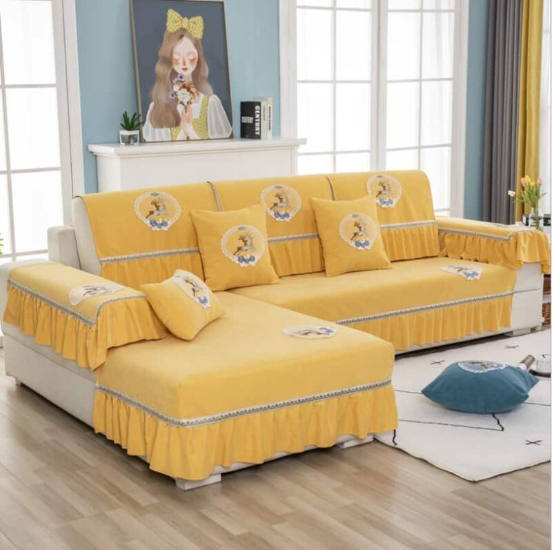 Drap bọc ghế sofa chất liệu cotton chenille HEP05 4