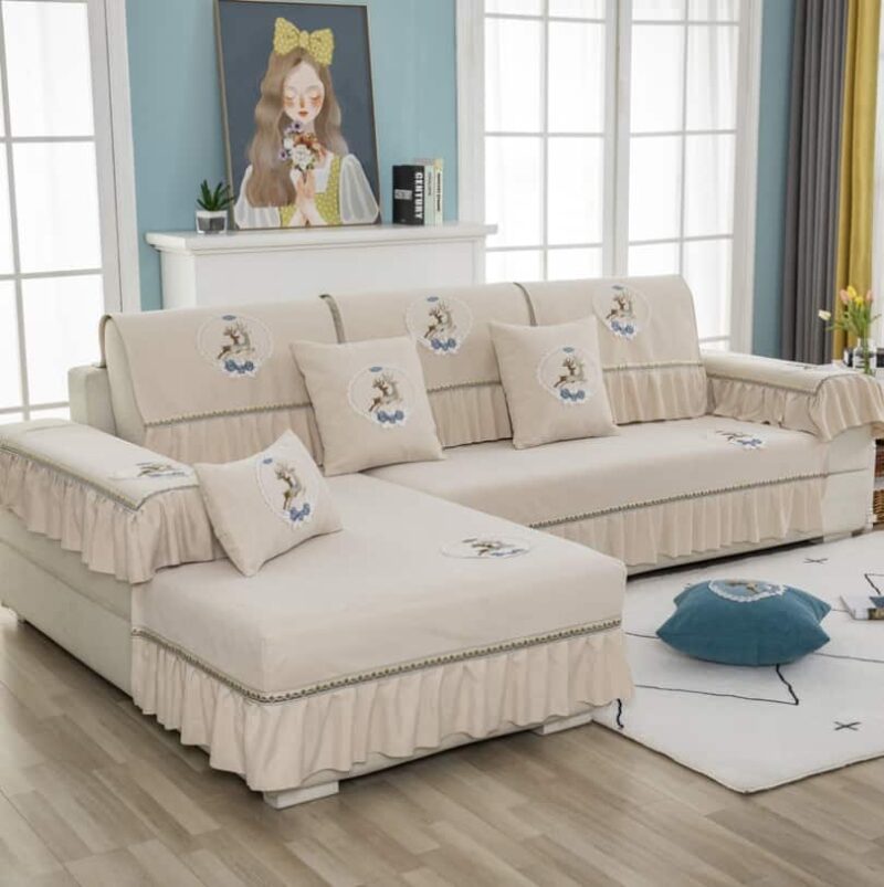 Drap bọc ghế sofa chất liệu cotton chenille HEP05 5