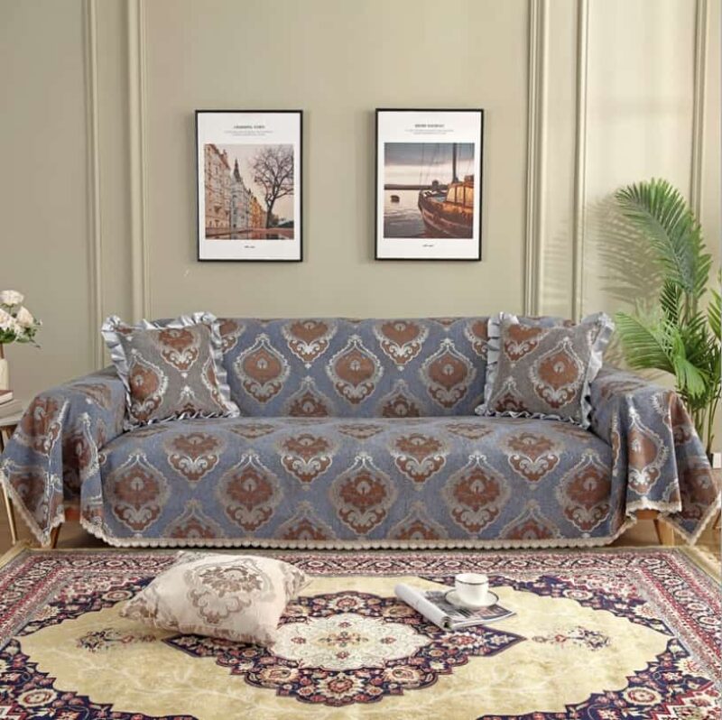 Tấm bọc ghế sofa vải cotton chenille jacquard HEP23 3