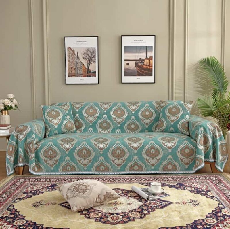 Tấm bọc ghế sofa vải cotton chenille jacquard HEP23 7