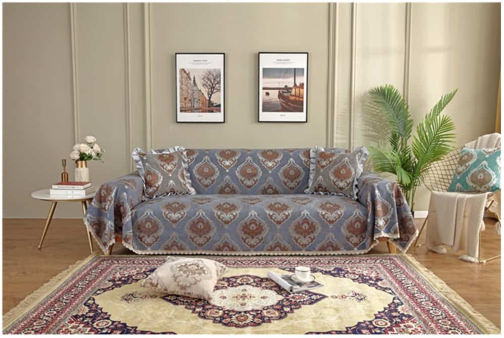 Tấm bọc ghế sofa vải cotton chenille jacquard HEP23 15