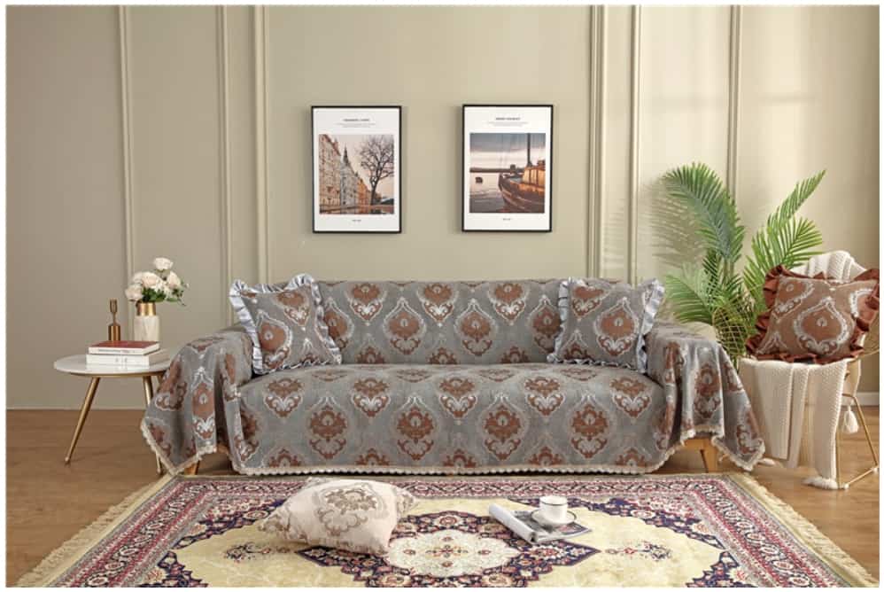 Tấm bọc ghế sofa vải cotton chenille jacquard HEP23 17