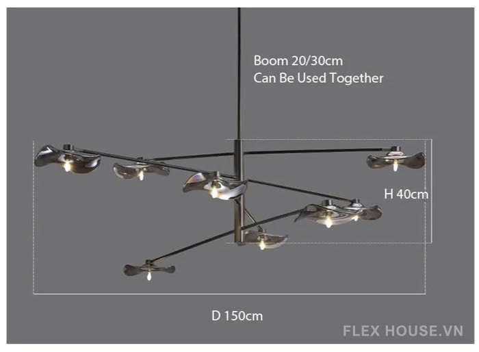Đèn chùm trang trí nhà hàng thiết kế hiện đại tối giản HX065 4