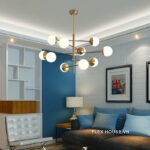 Đèn thả trần nhiều bóng phong cách Bắc Âu HX123-1