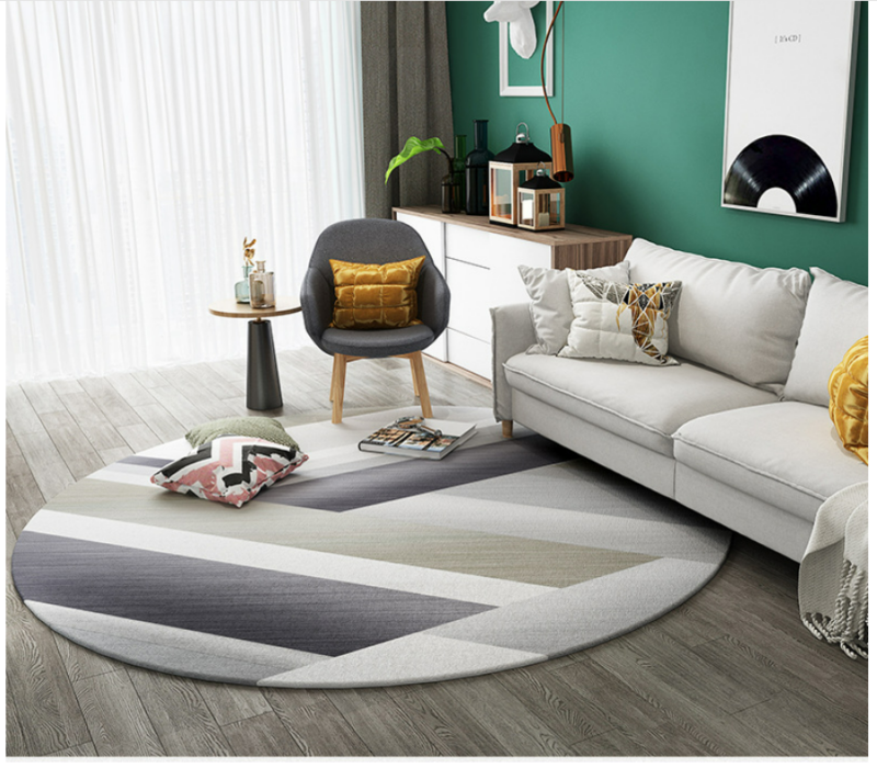 Thảm trang trí tròn hiện đại tối giản cao cấp NBT007 2
