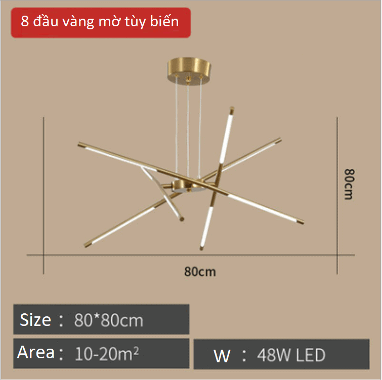 Đèn thả bàn hiện đại màu vàng HSF7821G8