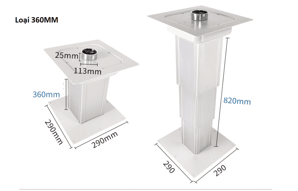 Phụ kiện nâng mặt bàn bằng điện BTC-GN045 6