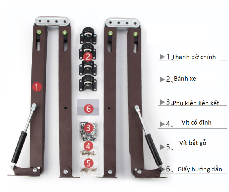 Phụ kiện bàn gập âm tủ tải trọng cao BTS-L80 2