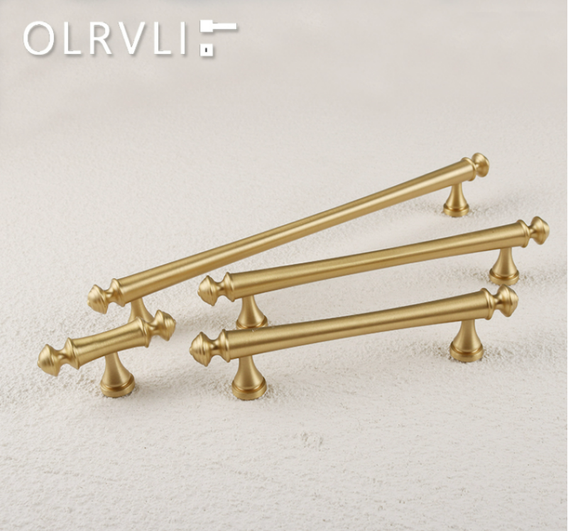 Bộ tay nắm tủ màu đồng vàng nhập khẩu Italia OLRVLI 2177 1